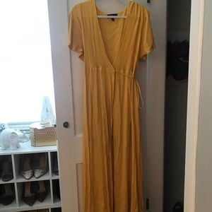 Lulus Golden Yellow Wrap Dress - Size Medium